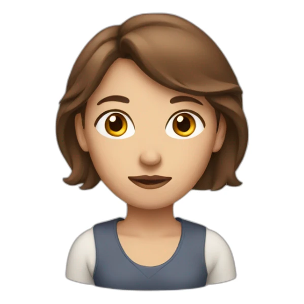 a woman with medium brown hair thinking sticker