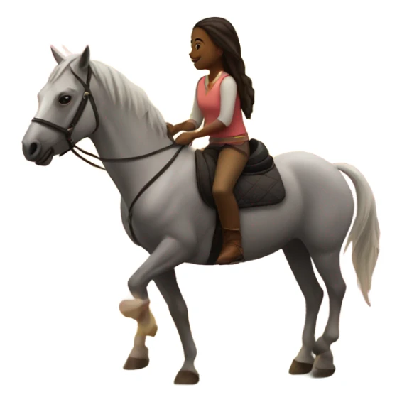 Two girls sharing one horse, riding into the sunset  sticker