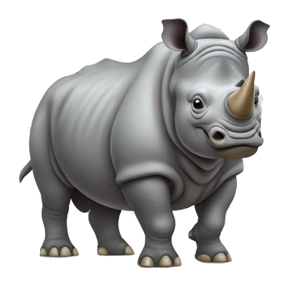 Rhinoceros wearing fur sticker