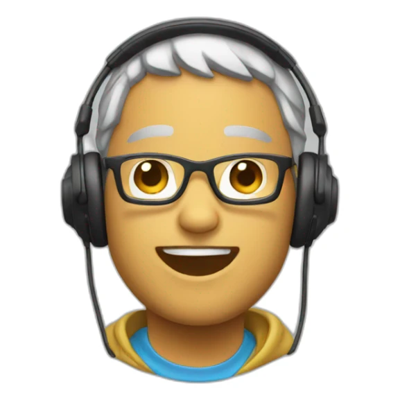 A emoji☺️ head wearing headphones sticker