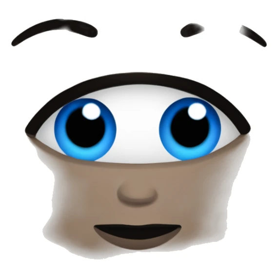 Femme brune, yeux bleu avec trait dans le sourcil  sticker