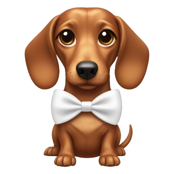 Wiener dog with white bow sticker