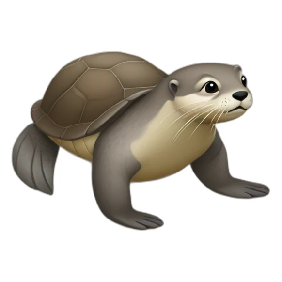 Une loutre qui se balade sur une tortue sticker