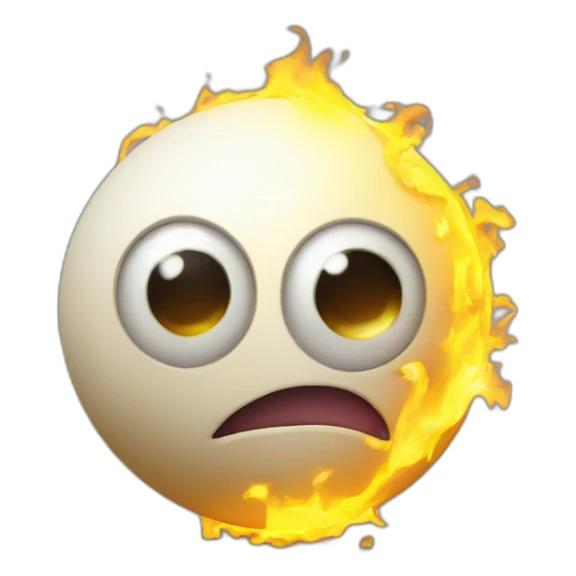 3d sphere with a cartoon torch texture with big stupid eyes sticker