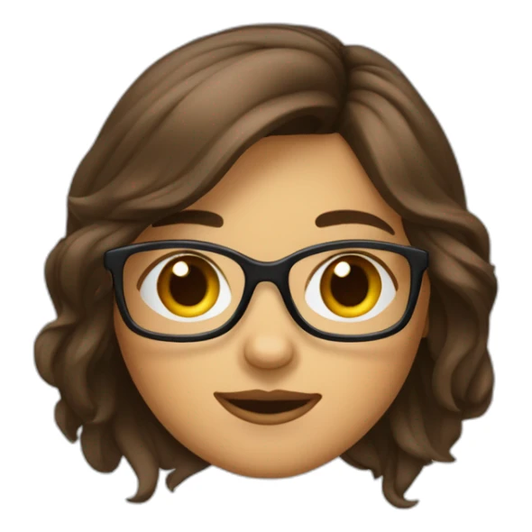 Fille a lunettes cheveux bruns au carré sticker