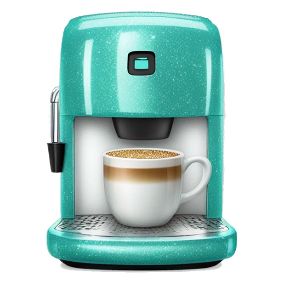 Realistic tiffany blue glitter keurig coffee machine.  sticker