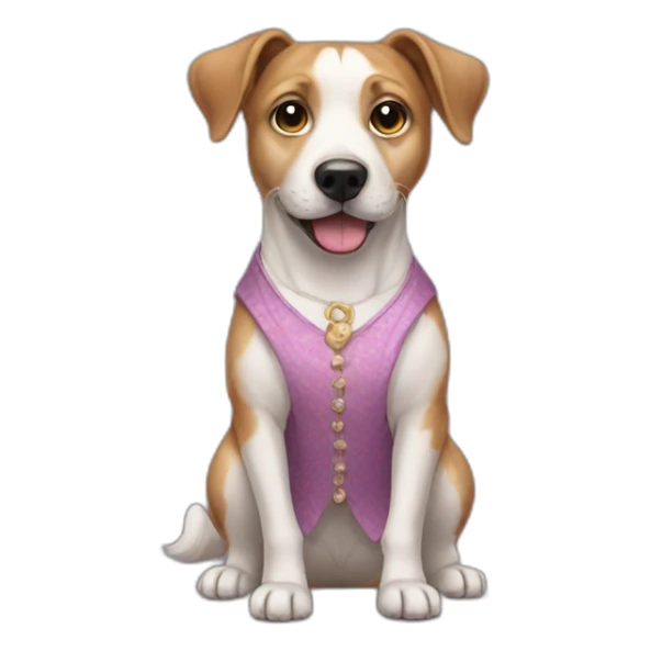 Dog in dress sticker