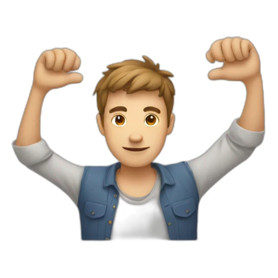 Holding ears with hands male sticker