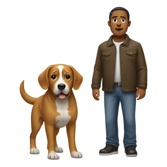 big forhead and a dog sticker