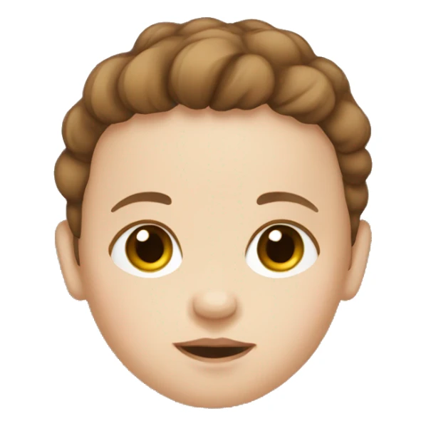 A newborn with brown hair and white skin sticker