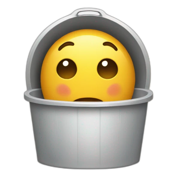 Emoji qui vomi dans une poubelle sticker