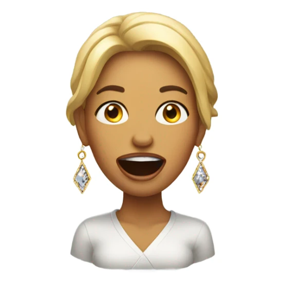 woman with earrings open mouth sticker