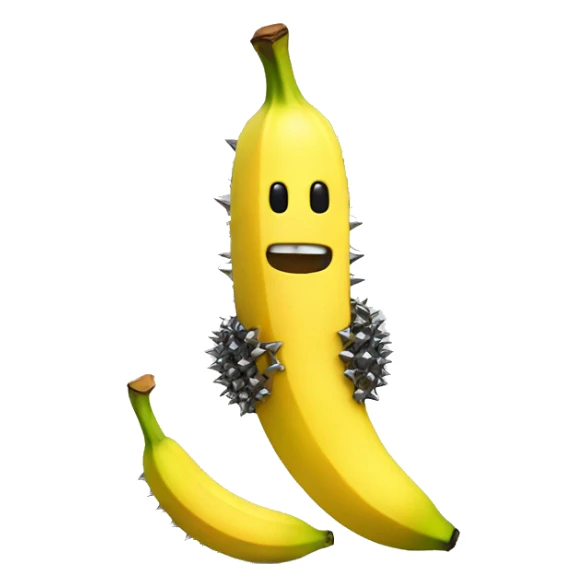 single banana with metal punk spikes sticker