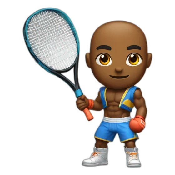 New streetfighter character with tennis racket sticker