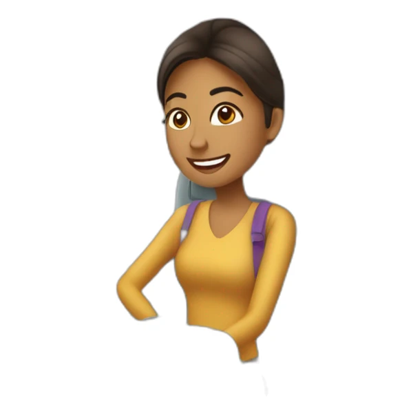 Mujer bonita viajando en un avion sticker