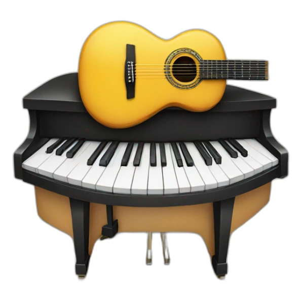 guitar on top of a piano sticker