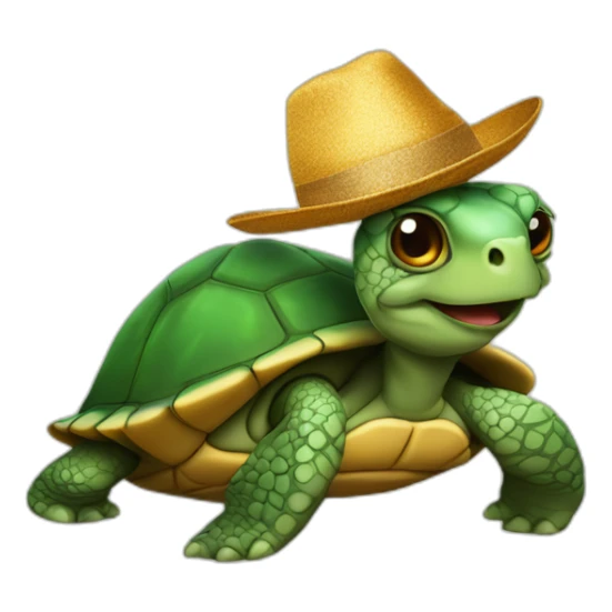 Tortue avec chapeau de fête  sticker