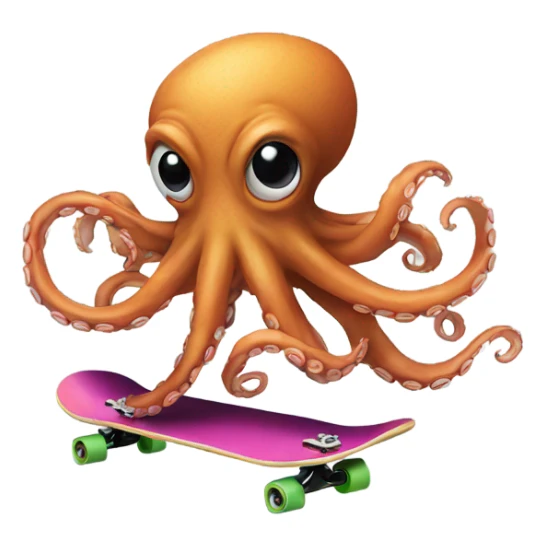 Octopus on a skateboard sticker