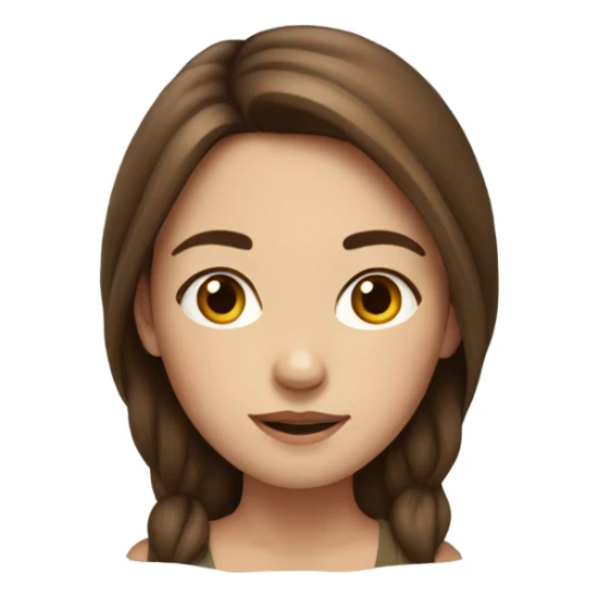 realistic portrait of brown haired girl sticker