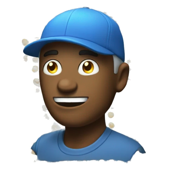 emoji con pulgares arriba con gorra azul sticker