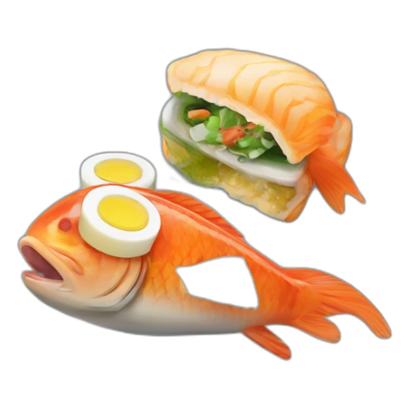 Knee Slider eating fish food sticker