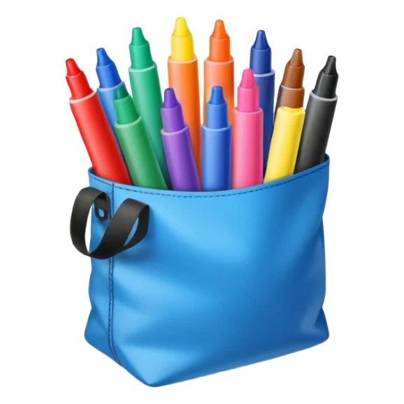A bag of many color acrylic markers sticker