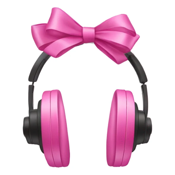 headphones with pink bows sticker
