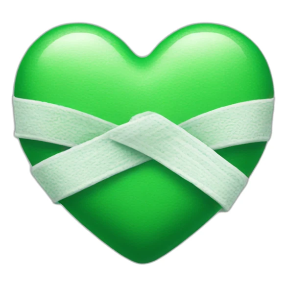 Green-heart-with-white-bandage sticker