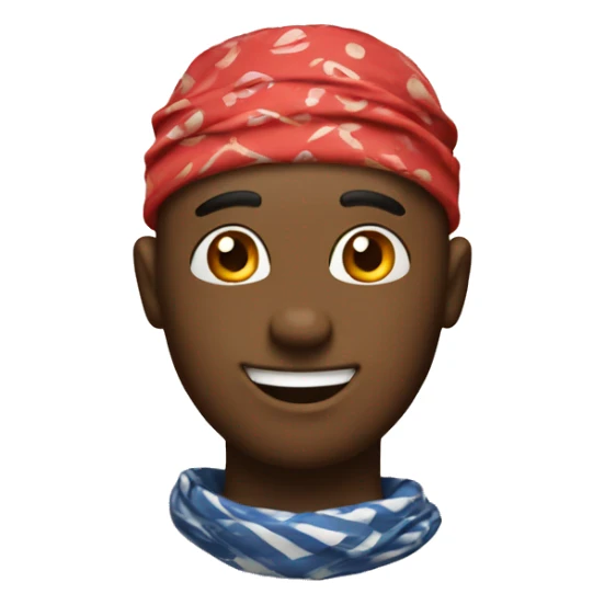 Classic iphone emoji with bandana on head and smile sticker