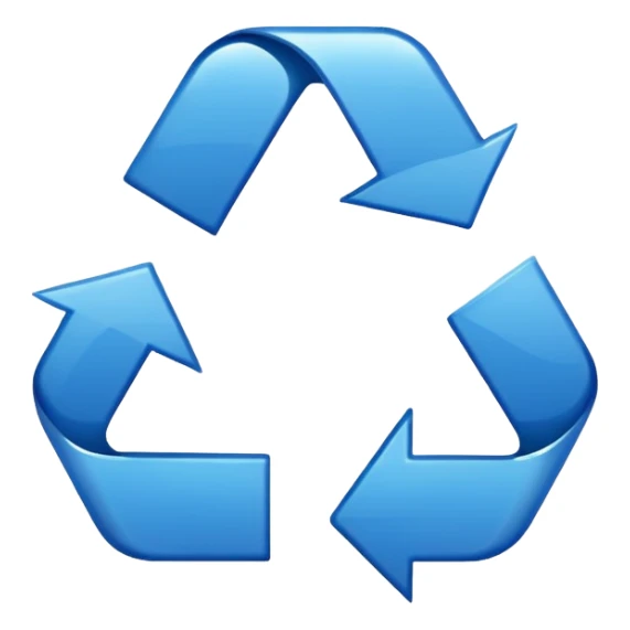 CIRCULO COM SETASSIMBOLO DE RECICLEAGEM REDONDO AZUL E UMA CRUZ NO MEIO sticker