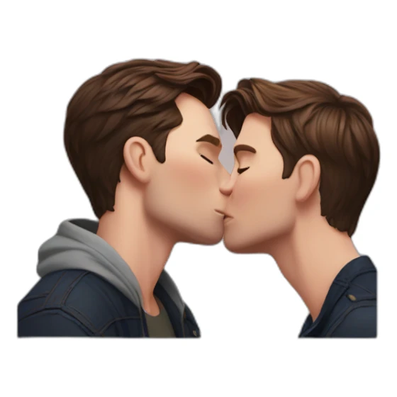 Chris Evans kissing Tom Holland sticker