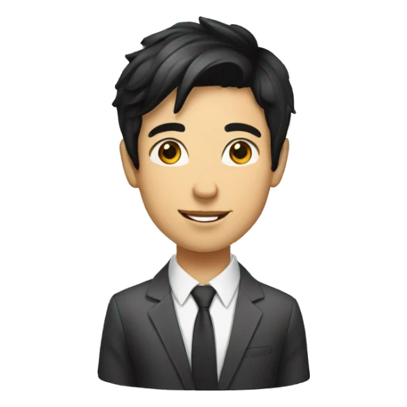 young sales person with black hair selling cars  sticker
