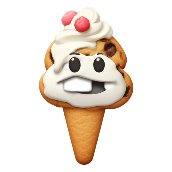 cookie with ice cream scoop on top sticker