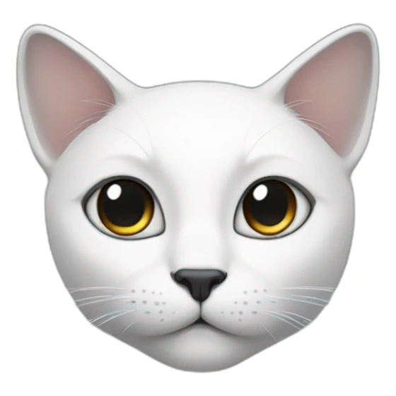 white cat with black sides of the head sticker