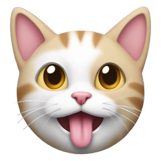 cat licking its lips with its hands out for a hug sticker