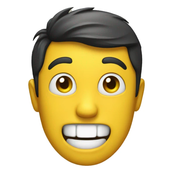 A yellow emoji excited with Tension sticker