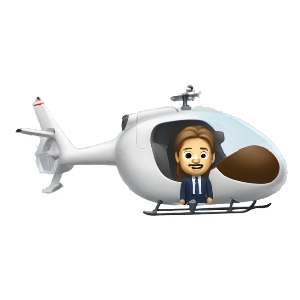 White Man with long brown hair flies rc helicopter  sticker