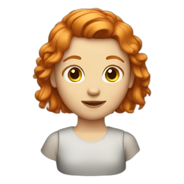 Ginger girl with a mullet haircut sticker