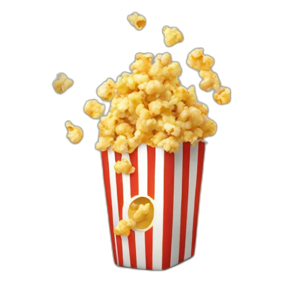 Emoji face in awe eating popcorn sticker