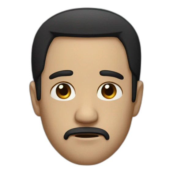 sad men with black hair sticker