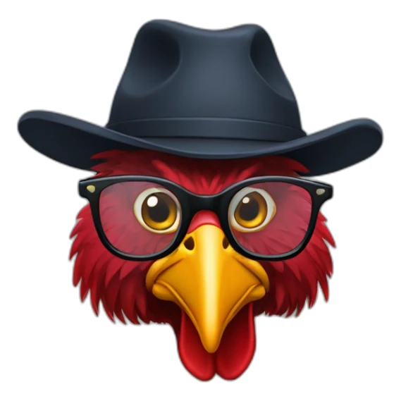 Rooster in glasses in c.p. company hat sticker