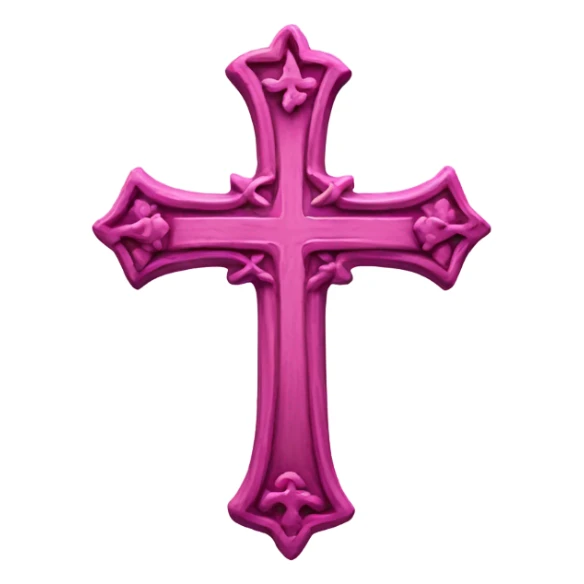 the cross in the Gothic style is pink sticker