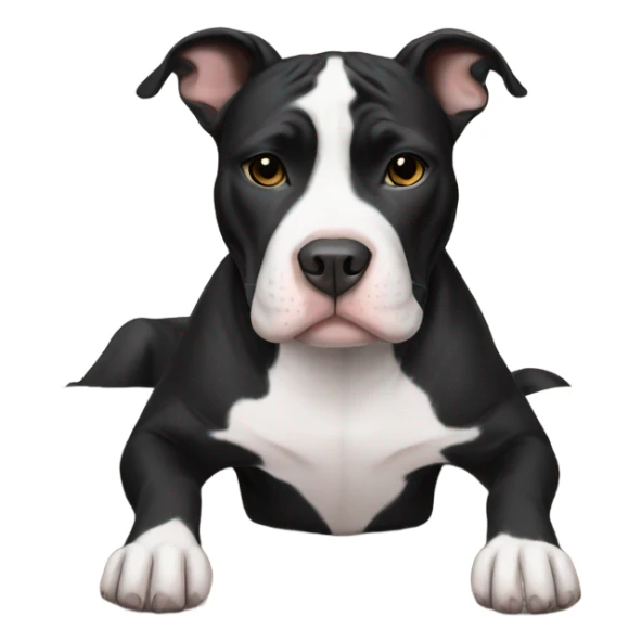 Black and White pitbull with blanket  sticker