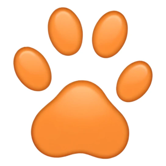 a pale pastel orange pawprint sticker