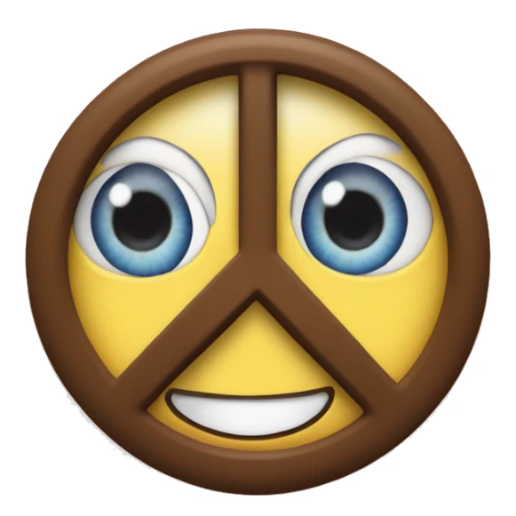 Heart eye emoji with the peace sign sticker