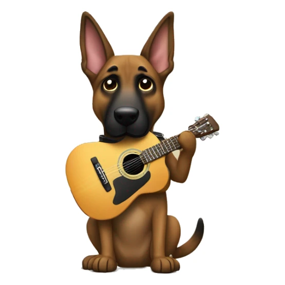 berger malinois qui joue de la guitar electric sticker