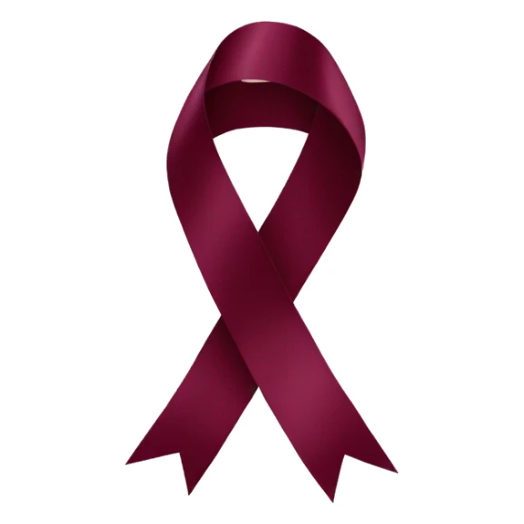 Burgundy ribbon sticker