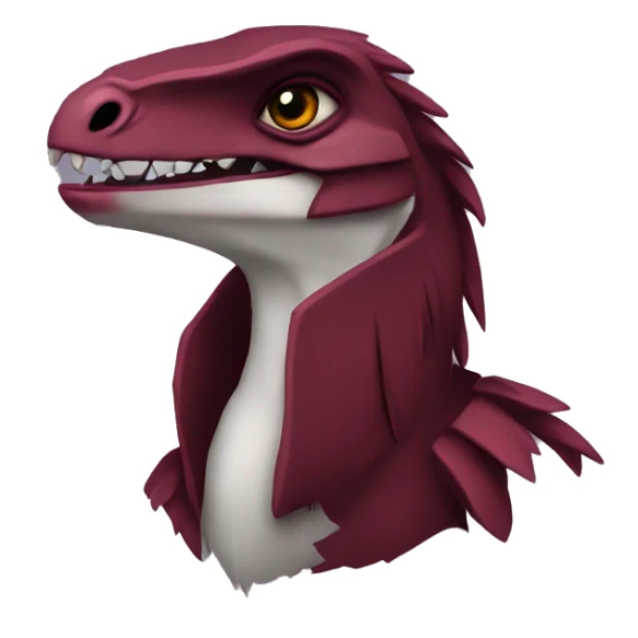 Cool edgy Maroon raptor with darker mane sticker