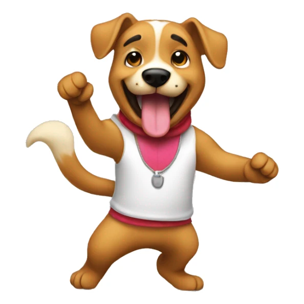 perro bailando con una frase que diga bienvenidos tiesos  sticker