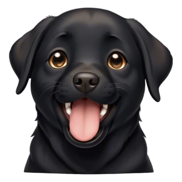 Cinematic Cute Yawning Black Labrador Portrait Emoji, Head tilted slightly with a dramatic, wide-open yawn, showcasing a smooth black Fur with a velvety texture, floppy ears slightly drooping, round brown eyes barely open in drowsy contentment, Simplified yet irresistibly adorable features, highly detailed, glowing with a soft, cozy glow, high shine, relaxed yet expressive, stylized with a touch of whimsy, bright and endearing, soft glowing outline, capturing the essence of a sleepy yet affectionate companion, so drowsy it feels like it could stretch out of the screen and curl up for a nap! sticker